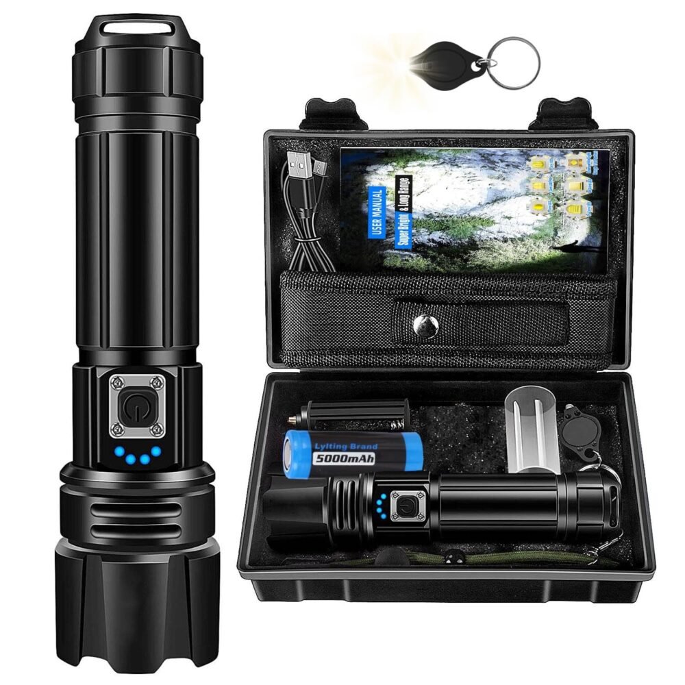 High Lumen USB-C Rechargeable P70 LED Flashlight