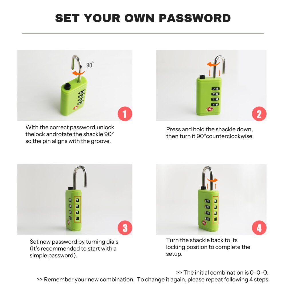 Lightweight ABS 4-Digit Combination Luggage Lock