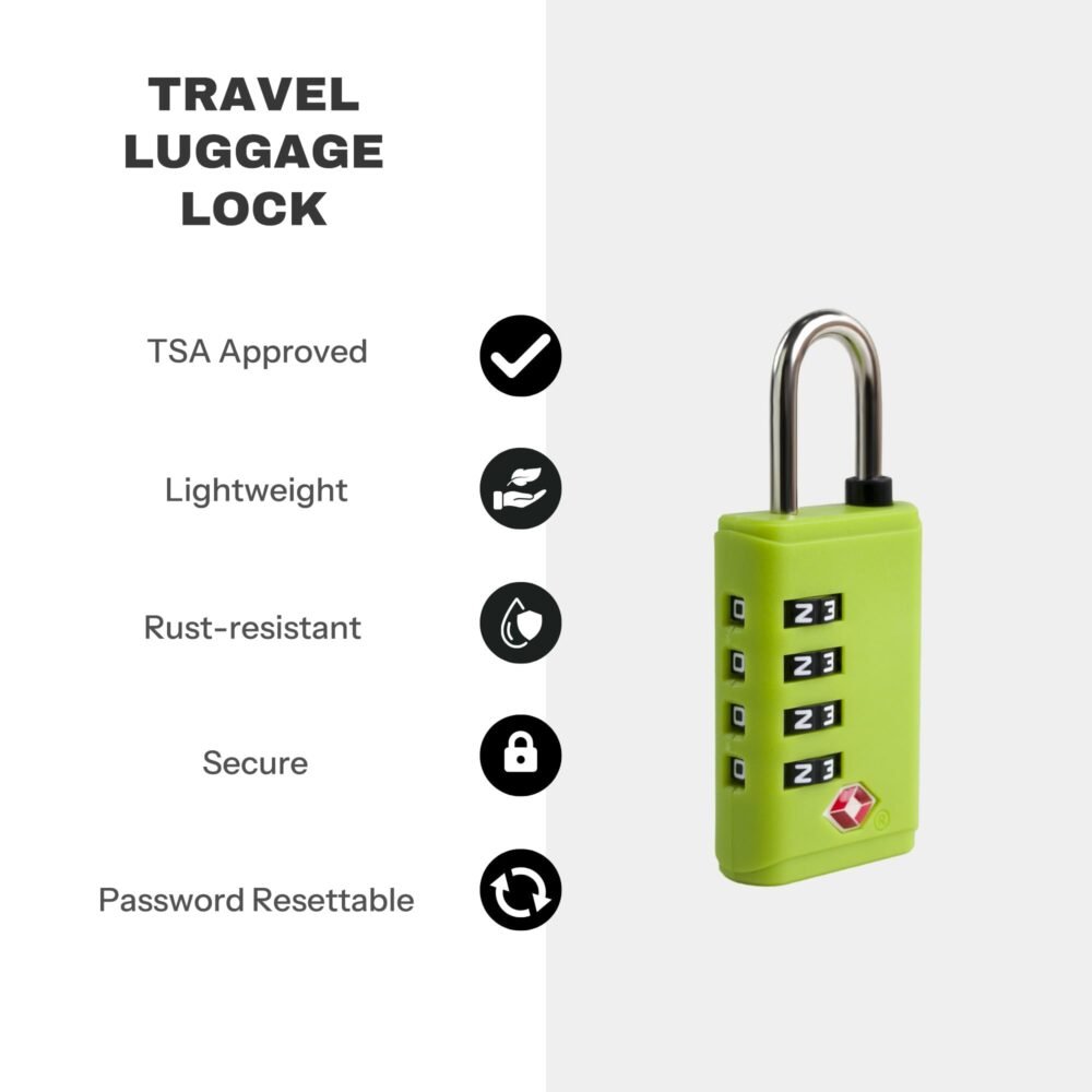 Lightweight ABS 4-Digit Combination Luggage Lock