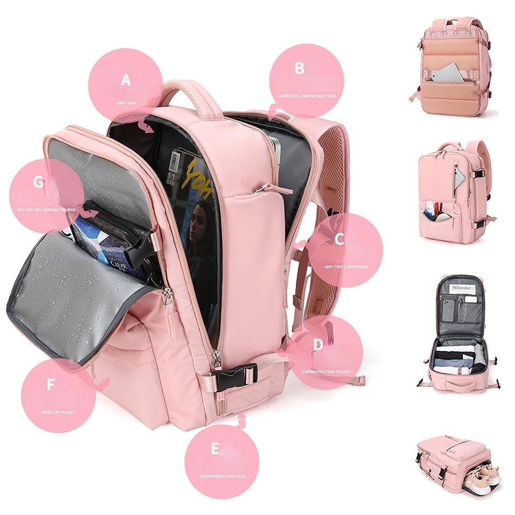 Travel Backpack with Laptop Compartment and USB Pass-Through