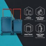 Hardshell Luggage Set – 2 Pieces, Teal Blue, Four-Wheel Spinner - illustrative image, scene generated