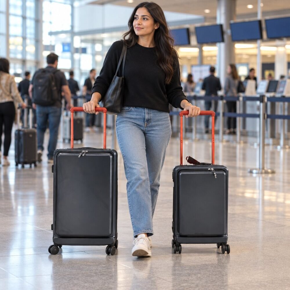Hardshell Luggage Set - 2 Pieces, Graphite, Four-Wheel Spinner