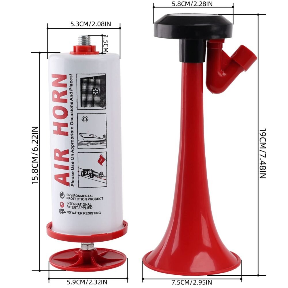 Marine Pump Air Horn - Hand-Powered, No Gas Canister or Batteries