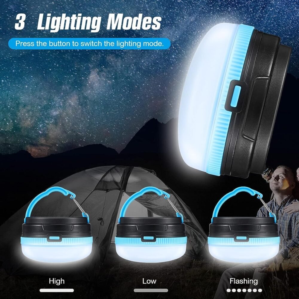 Mini Camping Tent Lamp - Battery Operated, 3 Modes