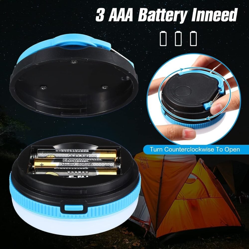 Mini Camping Tent Lamp - Battery Operated, 3 Modes