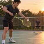 MSLON Carbon Fibre Badminton Racket with Case - illustrative image, scene generated