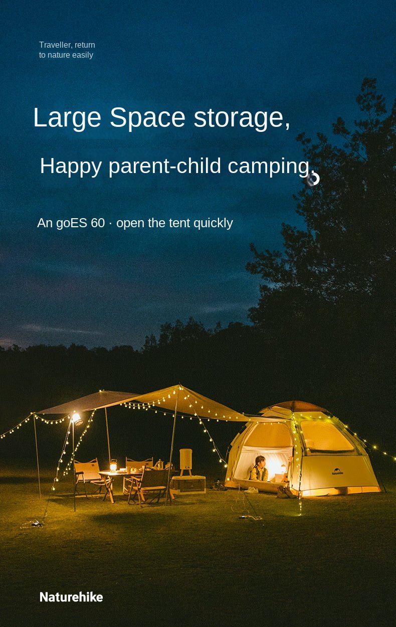 Naturehike Ango Instant Camping Tent with Canopy - Thorn Yellow