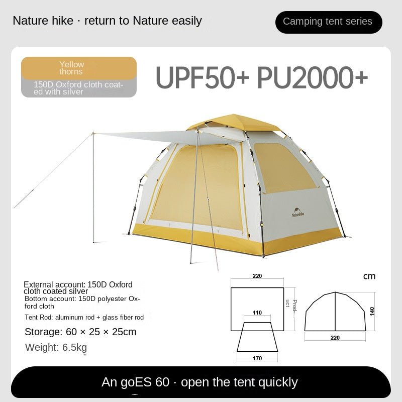 Naturehike Ango Instant Camping Tent with Canopy - Thorn Yellow
