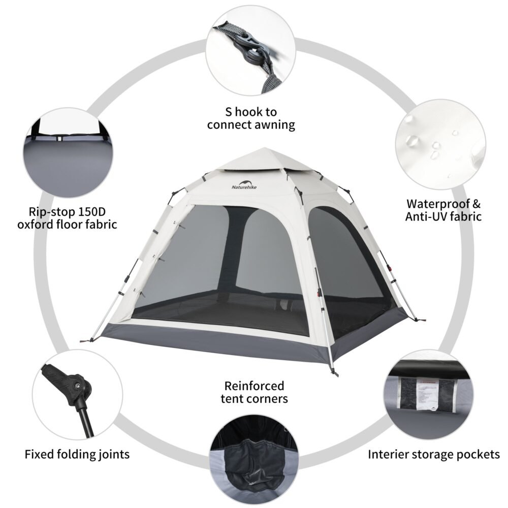 Naturehike Ango Instant Camping Tent with Canopy - Thorn Yellow