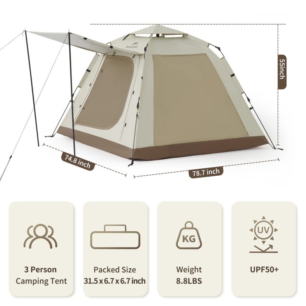 Naturehike Ango Picnic Instant Camping Tent - Oat White