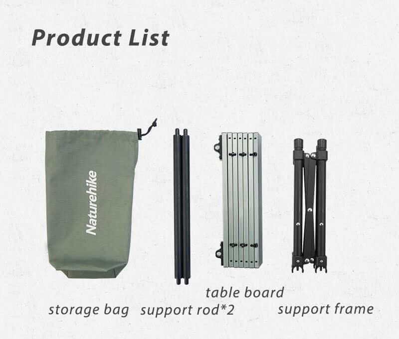 Naturehike PeakLite L02 Ultralight Aluminium Roll-Up Table (CNH22JU050)