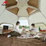 Naturehike CNH22ZP007 hexagon automatic tent with doors open