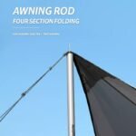 Naturehike four-section canopy pole holding up an awning