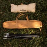 Naturehike canvas pole storage bag rolled with poles alongside