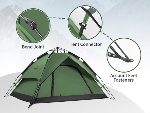 Naturehike 4 Person Pop Up Tent - Forest Green