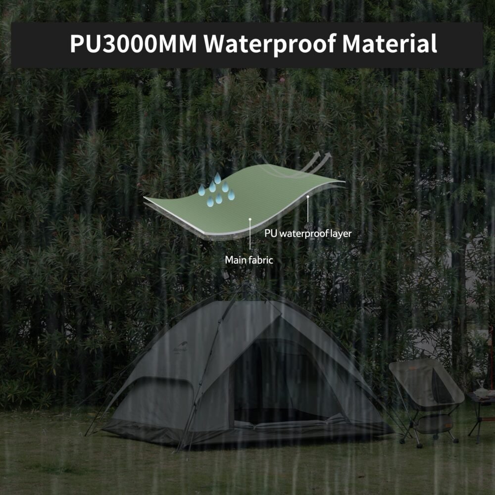 Naturehike 4 Person Pop Up Tent - Forest Green