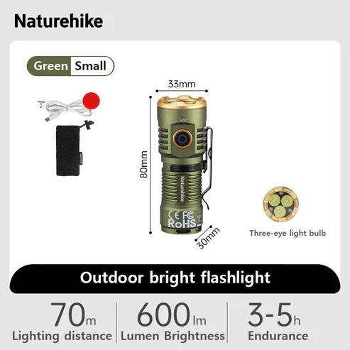Naturehike Rechargeable Handheld Flashlight - Small