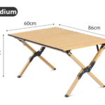 Dimensions of the Naturehike Star Jane L01 egg roll table in size M, 86 by 60 by 44 cm