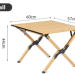 Dimensions of the Naturehike Star Jane L01 egg roll table in size S, 57 by 60 by 44 cm