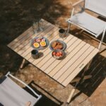 Overhead view of the aluminium slat top of the Naturehike Star Jane L01 egg roll table