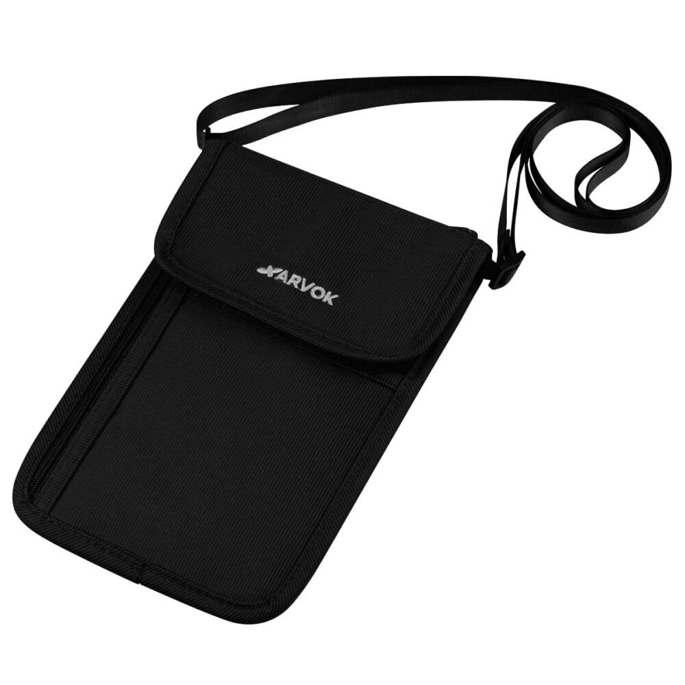Neck Wallet Passport Organiser - RFID Blocking, Multi-Pocket
