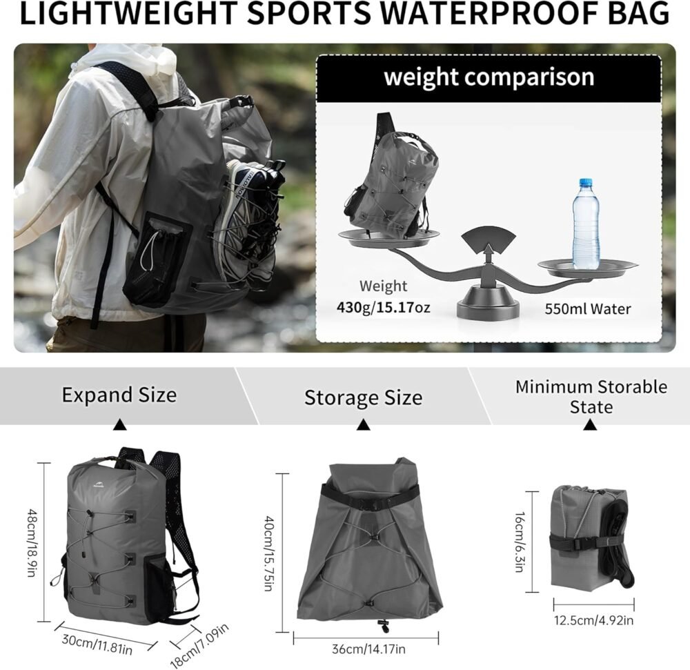 Naturehike Far Mountain Waterproof Bag - Black (25L)