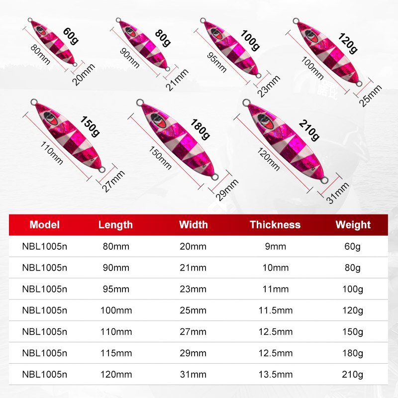 Noeby NBL1005N Metal Jig - 60 g to 210 g