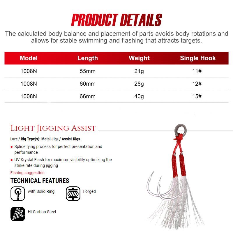 Noeby NBL1008N Metal Blade Jig - 21 g, 28 g, 40 g