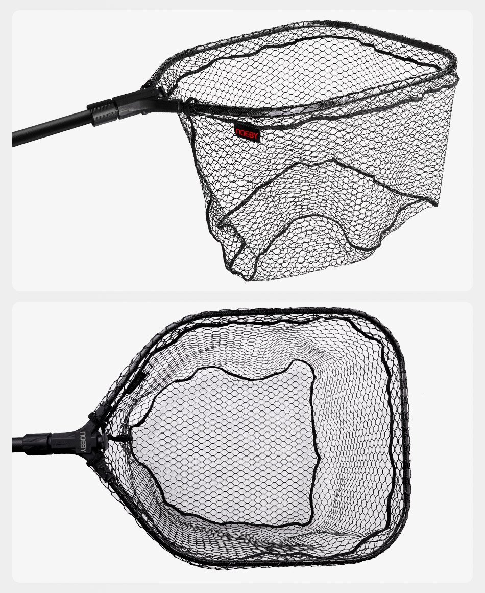 Noeby Type-C Carbon Landing Net - 180 cm, Rubberised Mesh