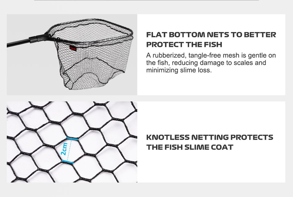 Noeby Type-C Carbon Landing Net - 180 cm, Rubberised Mesh