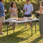 Heavy Duty Folding Table 5ft – Arch Leg Banqueting Table - illustrative image, scene generated