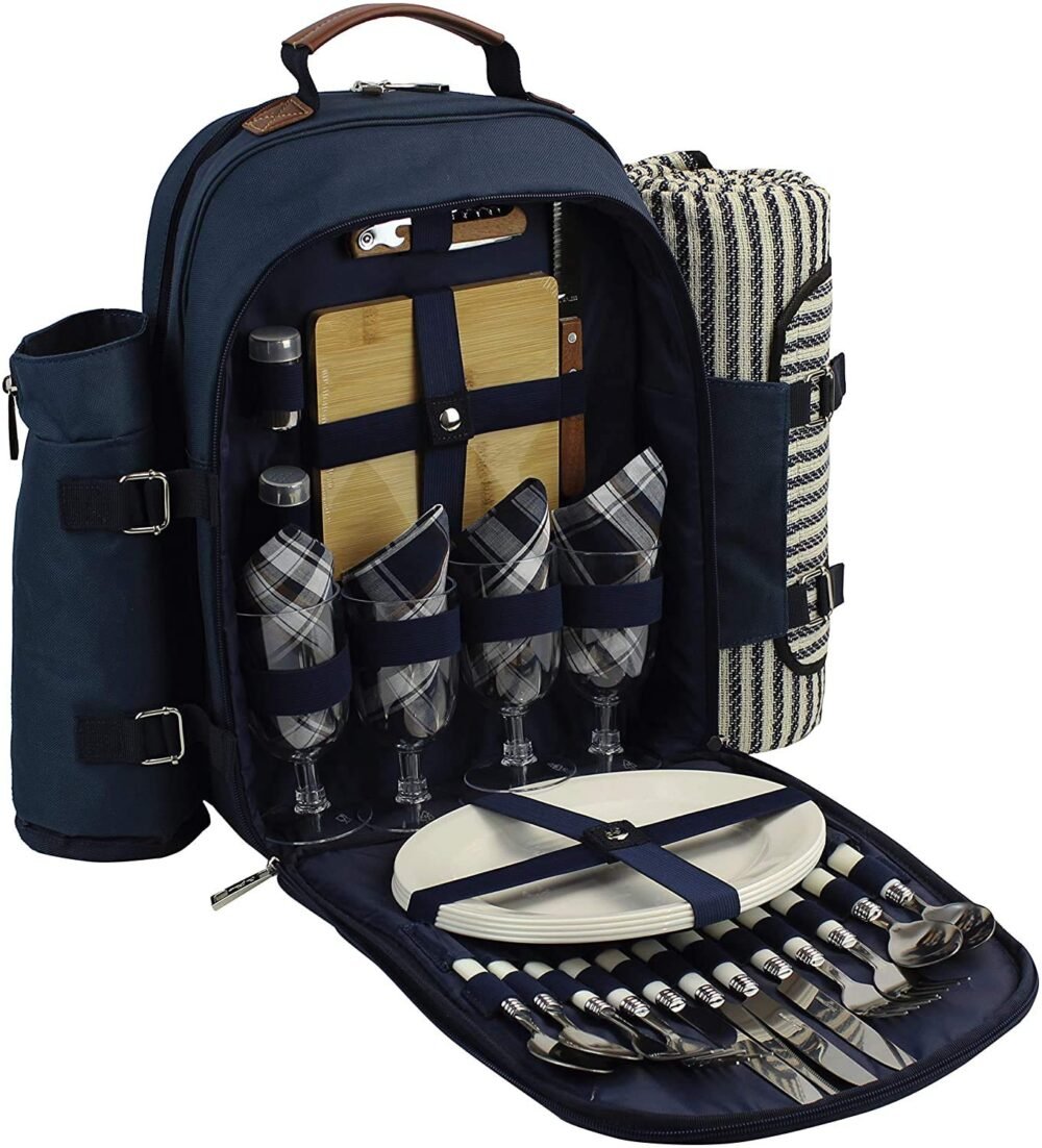 Picnic Backpack with Complete Cutlery Set