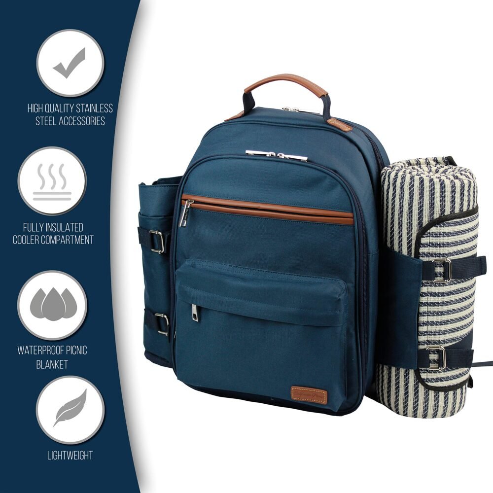 Picnic Backpack with Complete Cutlery Set