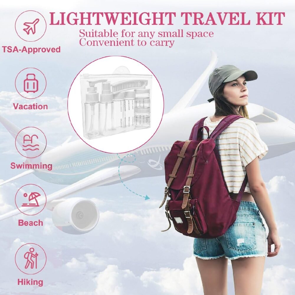 Travel Bottling Set - PET Bottles and Jars for Lotions and Creams
