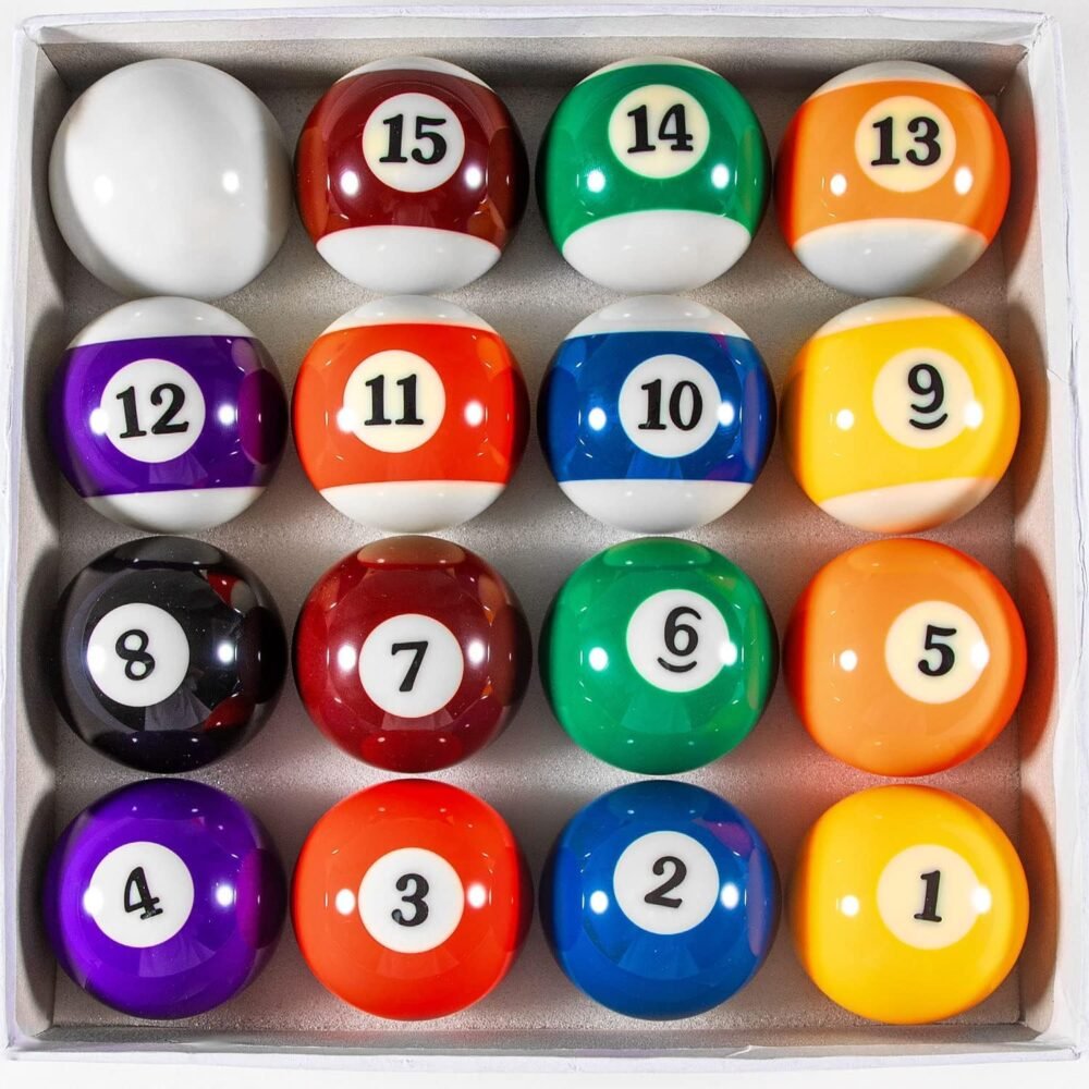 Standard Size 57.2mm Resin Billiard and Pool Ball Set