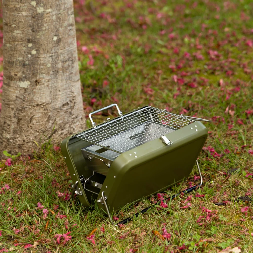 Portable Charcoal BBQ Grill – Folding Notebook Design