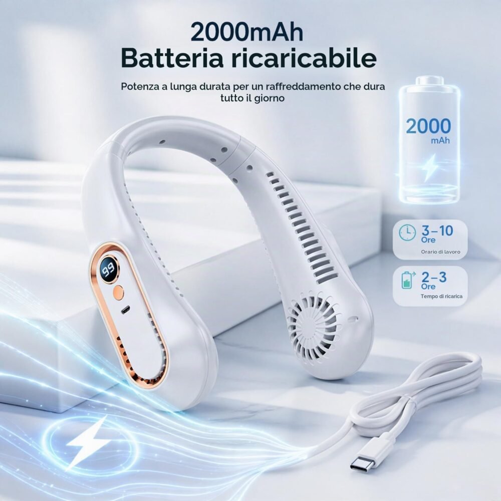 G21 Neck Fan - Wearable, Foldable, Dual Turbo