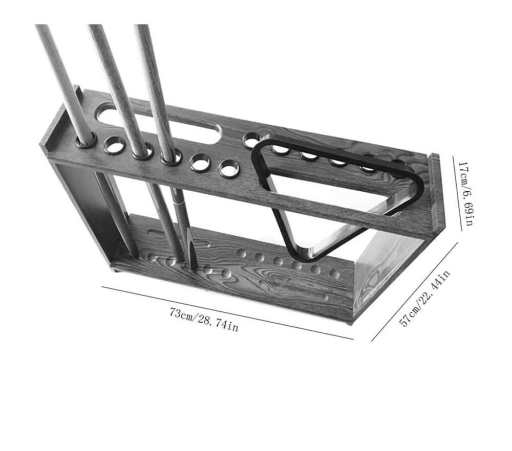 Wooden 12-Hole Floor Standing Billiard/Snooker Cue Rack
