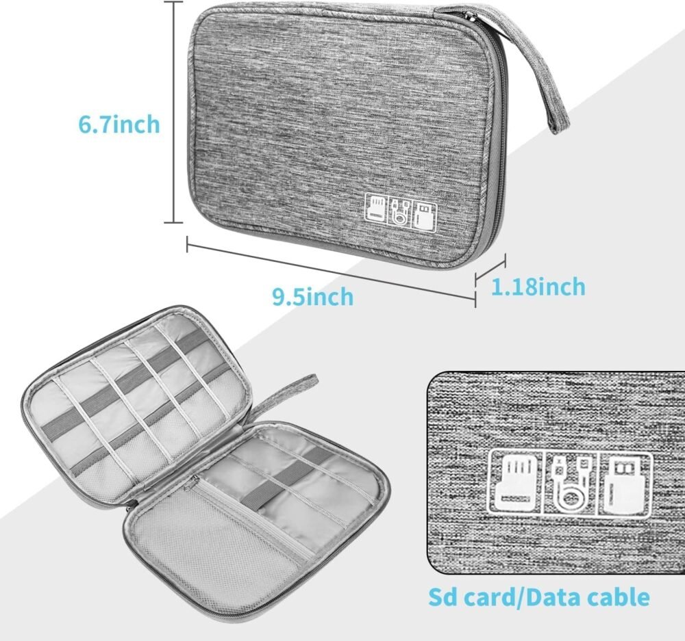 Travel Cable and Gadget Organiser - Double Layer, Polyester