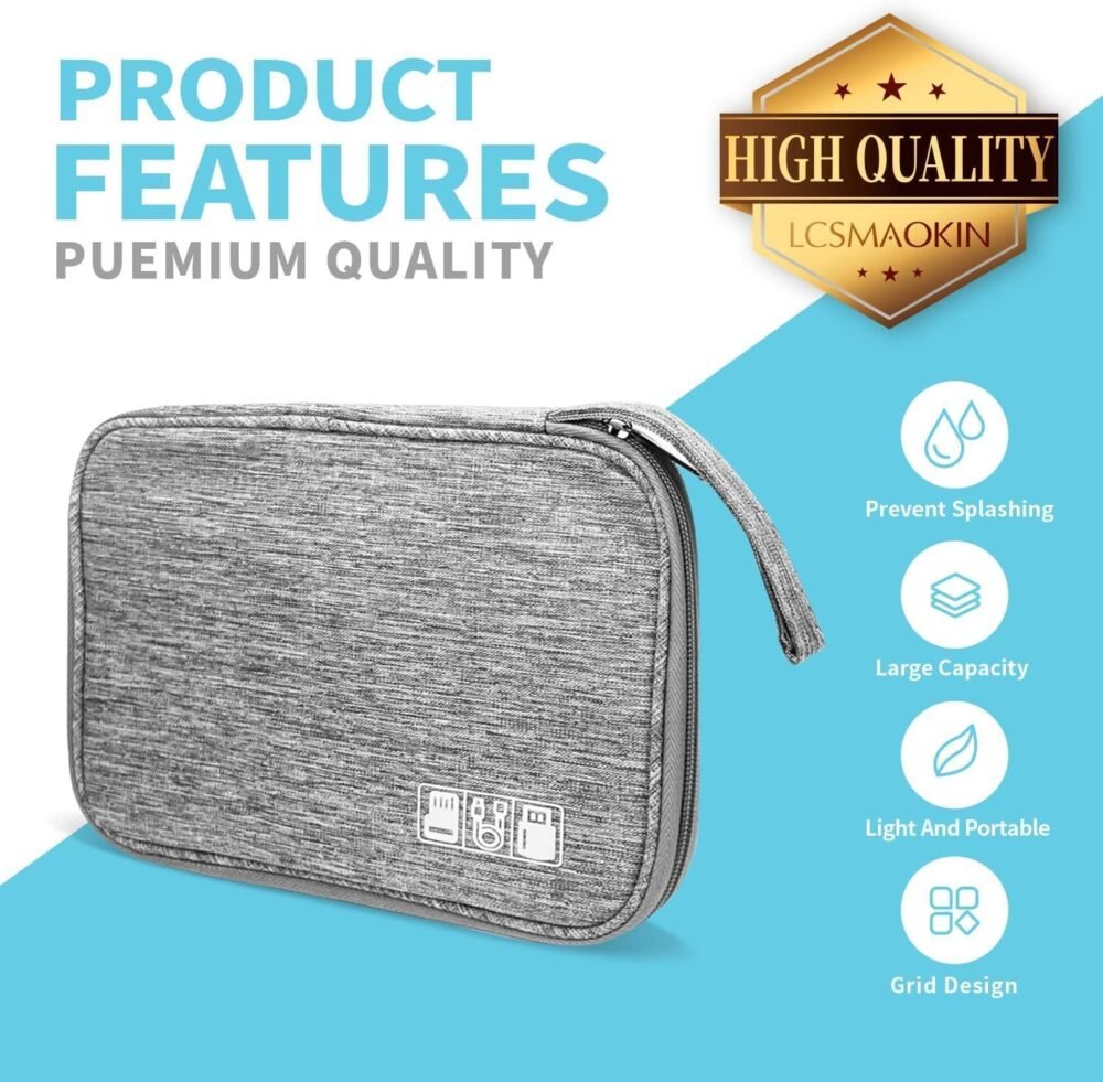 Travel Cable and Gadget Organiser - Double Layer, Polyester