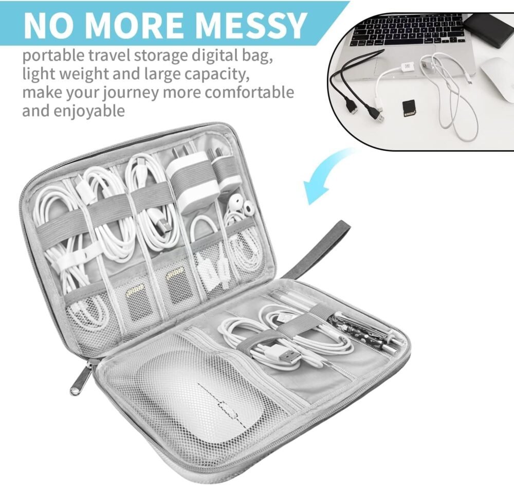 Travel Cable and Gadget Organiser - Double Layer, Polyester