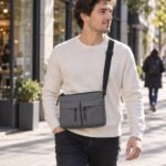 Messenger Shoulder Crossbody Bag – Nylon, Slim Profile - illustrative image, scene generated