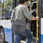 Messenger Shoulder Crossbody Bag – Nylon, Slim Profile - illustrative image, scene generated