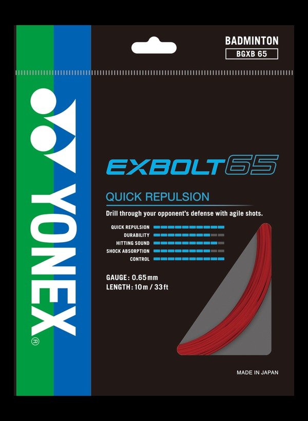 Yonex Exbolt 65 Badminton String - 0.65 mm, 10 m Set