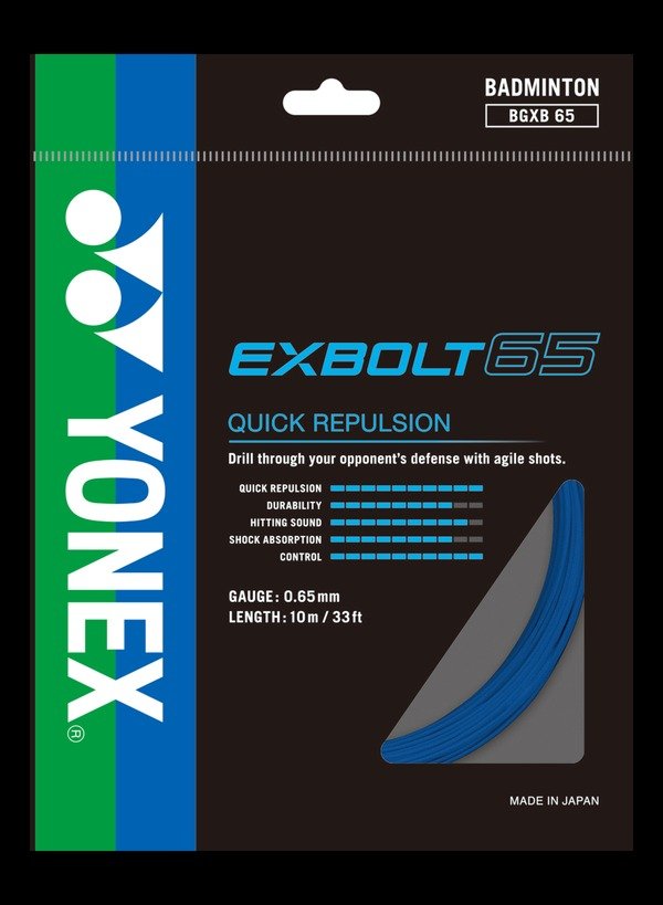 Yonex Exbolt 65 Badminton String - 0.65 mm, 10 m Set
