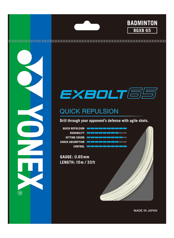 Yonex Exbolt 65 Badminton String - 0.65 mm, 10 m Set