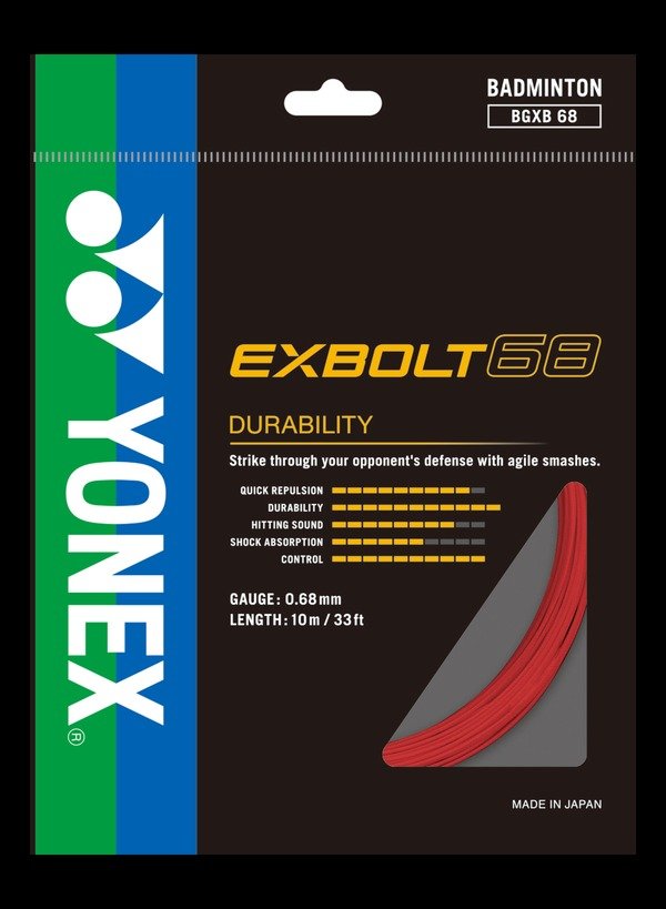 Yonex Exbolt 68 Badminton String - 0.68 mm, 10 m Set