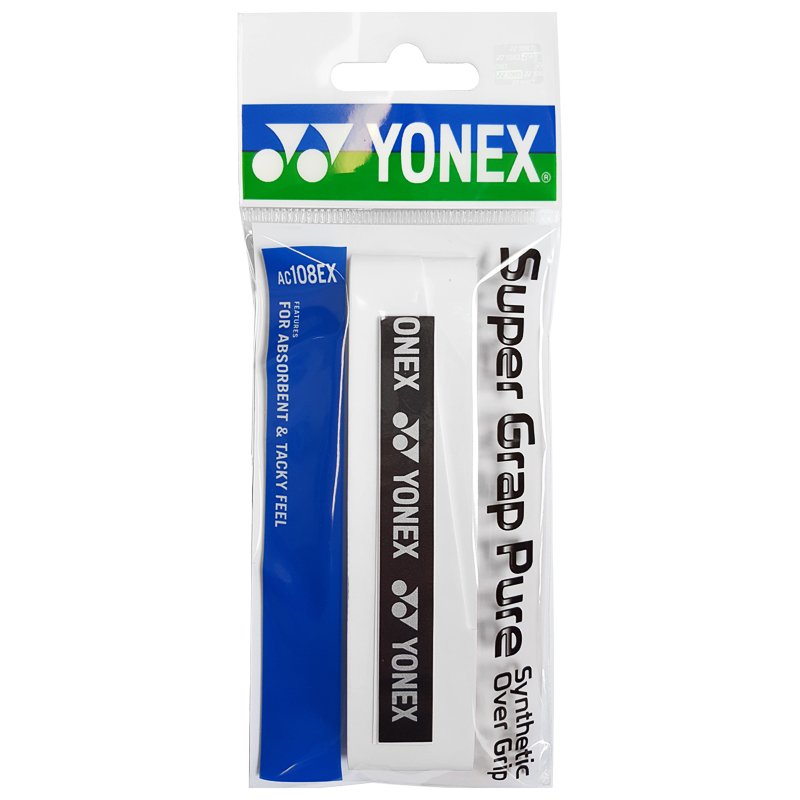 Yonex Super Grap Pure Overgrip AC108EX - Absorbent and Tacky, Single Wrap