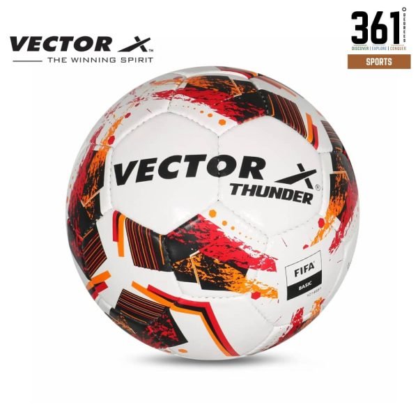 Vector X Thunder Hand-Stitched Size 5 Football – Orange/Red/Black