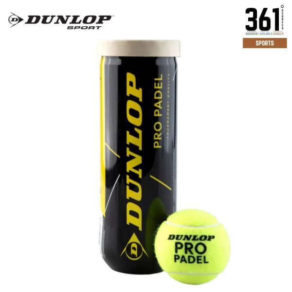 Dunlop Pro Padel Balls – Pack of 3 Yellow Balls